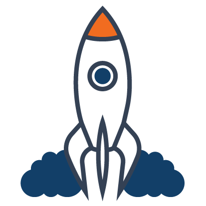 Clipart of a rocket taking off
